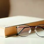 Glasses and book