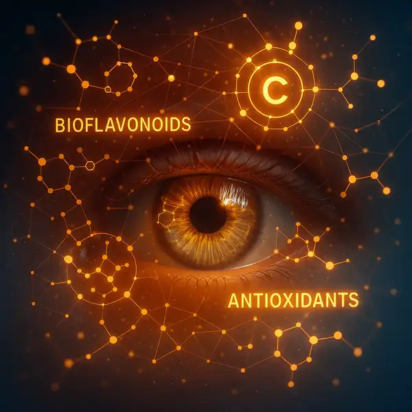 Bioflavonoids and vitamin C shielding the human eye