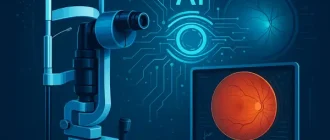 AI-powered glaucoma diagnostics and modern ophthalmology technology showcasing advanced imaging, MIGS innovation, and intelligent eye care systems integration.