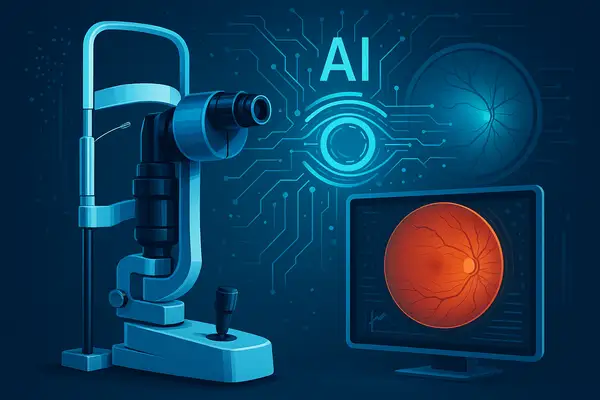 AI-powered glaucoma diagnostics and modern ophthalmology technology showcasing advanced imaging, MIGS innovation, and intelligent eye care systems integration.