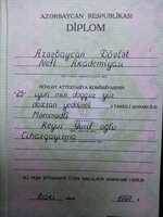 Diploma in Engineering, specializing in "Biotechnical and Medical Devices and Systems", issued to Reyus Mammadli by the Azerbaijan State Oil Academy.