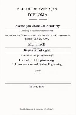 Professional Profile: Reyus Mammadli